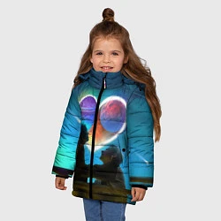 Куртка зимняя для девочки Ваня Дмитриенко Венера-Юпитер, цвет: 3D-черный — фото 2