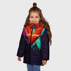 Куртка зимняя для девочки CYBERPUNK 2077 CITY, цвет: 3D-черный — фото 2