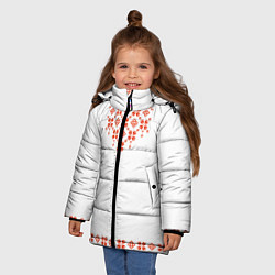 Куртка зимняя для девочки Белорусская вышиванка, цвет: 3D-черный — фото 2