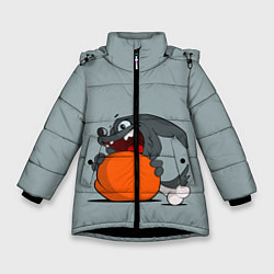 Куртка зимняя для девочки Приятного аппетита, цвет: 3D-черный