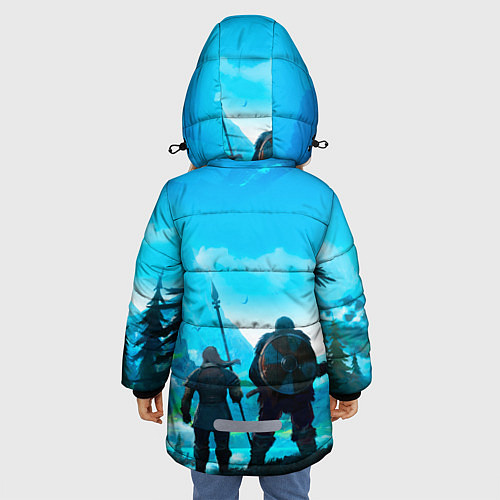 Зимняя куртка для девочки Вальгала / 3D-Черный – фото 4