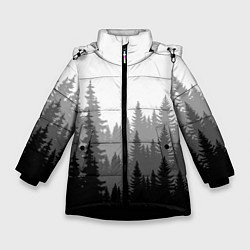 Куртка зимняя для девочки Темный Лес, цвет: 3D-черный
