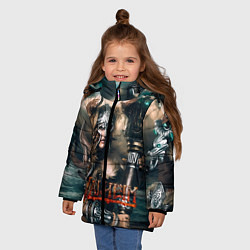 Куртка зимняя для девочки Valheim Girl, цвет: 3D-черный — фото 2