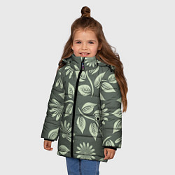 Куртка зимняя для девочки Цветы, цвет: 3D-черный — фото 2