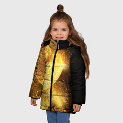 Куртка зимняя для девочки БИТКОИН ЗОЛОТО BITCOIN GOLD, цвет: 3D-черный — фото 2