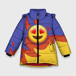 Куртка зимняя для девочки Ты горишь как огонь v1, цвет: 3D-красный