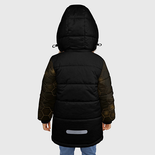 Зимняя куртка для девочки ЗОЛОТОЙ БИТКОИН / 3D-Черный – фото 4
