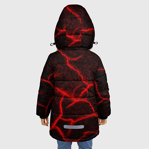Зимняя куртка для девочки ЛАВА ЛАВОВЫЕ ТРЕЩИНЫ LAVA / 3D-Черный – фото 4