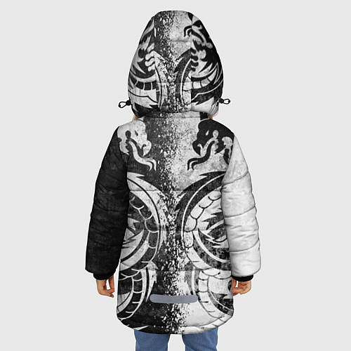 Зимняя куртка для девочки ДРАКОНЫ DRAGONS / 3D-Черный – фото 4