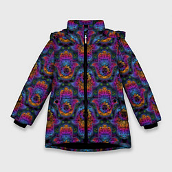 Куртка зимняя для девочки Хамса, цвет: 3D-черный