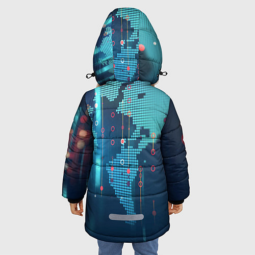 Зимняя куртка для девочки Stop Covid-19 / 3D-Черный – фото 4