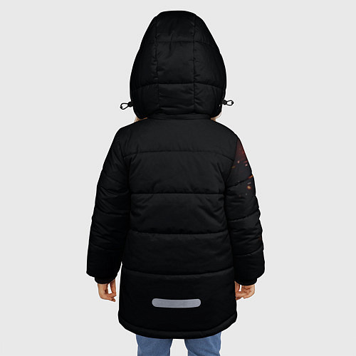 Зимняя куртка для девочки Лиса и огонек / 3D-Черный – фото 4