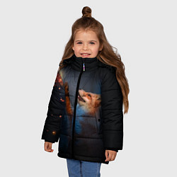 Куртка зимняя для девочки Лиса и огонек, цвет: 3D-черный — фото 2
