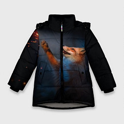 Куртка зимняя для девочки Лиса и огонек, цвет: 3D-светло-серый