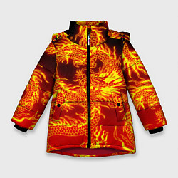 Куртка зимняя для девочки ДРАКОН, цвет: 3D-красный