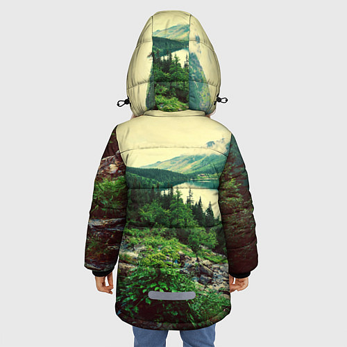 Зимняя куртка для девочки Красивый лес / 3D-Черный – фото 4