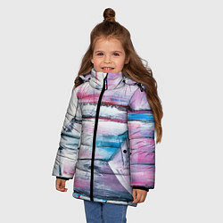 Куртка зимняя для девочки Цветные мелки, цвет: 3D-красный — фото 2