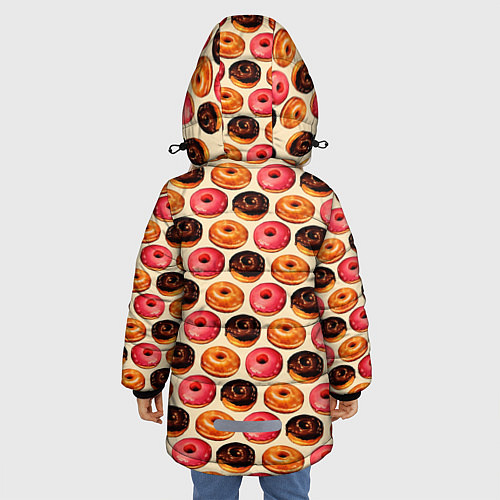 Зимняя куртка для девочки Пончики / 3D-Черный – фото 4