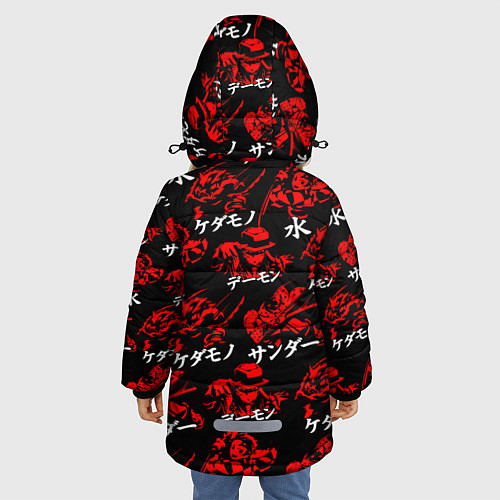 Зимняя куртка для девочки КЛИНОК, РАССЕКАЮЩИЙ ДЕМОНОВ / 3D-Черный – фото 4