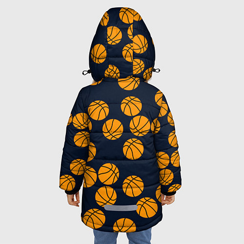 Зимняя куртка для девочки Баскетбольные мячи / 3D-Черный – фото 4