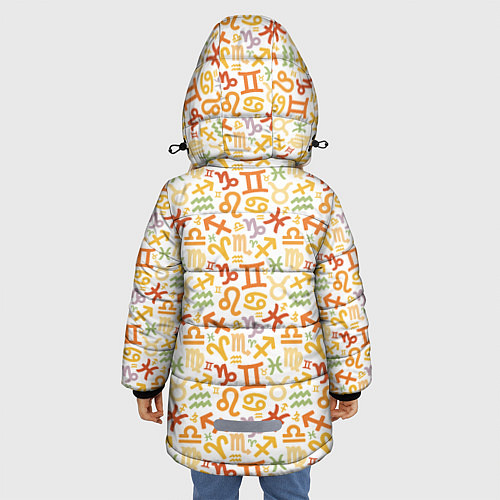 Зимняя куртка для девочки Знаки Зодиака / 3D-Черный – фото 4