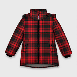 Зимняя куртка для девочки Красная клетка
