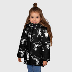 Куртка зимняя для девочки Оскал волка, цвет: 3D-красный — фото 2