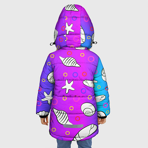 Зимняя куртка для девочки Ракушки с градиентом / 3D-Черный – фото 4
