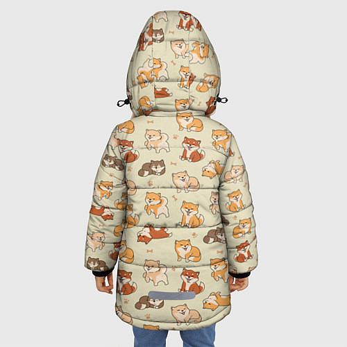 Зимняя куртка для девочки Шиба-Ину / 3D-Светло-серый – фото 4