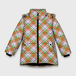 Куртка зимняя для девочки Узор в клетку, цвет: 3D-черный