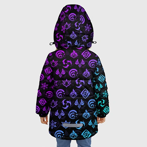 Зимняя куртка для девочки GENSHIN IMPACT NEON / 3D-Черный – фото 4
