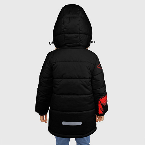 Зимняя куртка для девочки Хеллсинг / 3D-Черный – фото 4