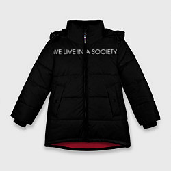 Куртка зимняя для девочки WE LIVE IN A SOCIETY, цвет: 3D-красный