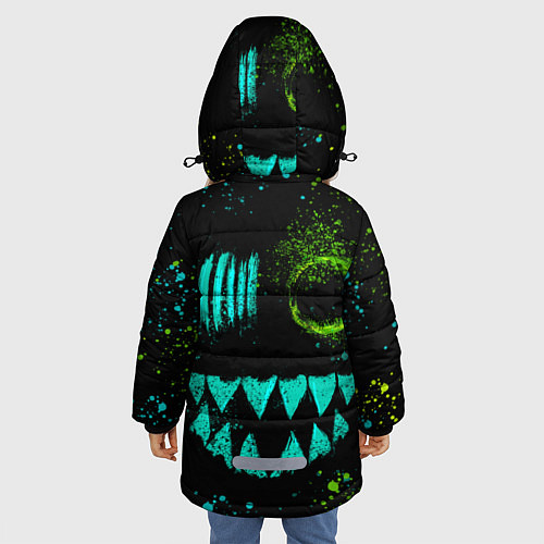 Зимняя куртка для девочки Монстр / 3D-Черный – фото 4