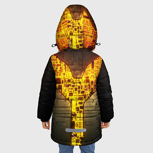 Зимняя куртка для девочки Неоновая внутренность 3D / 3D-Черный – фото 4