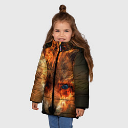 Куртка зимняя для девочки Огненная лиса, цвет: 3D-светло-серый — фото 2
