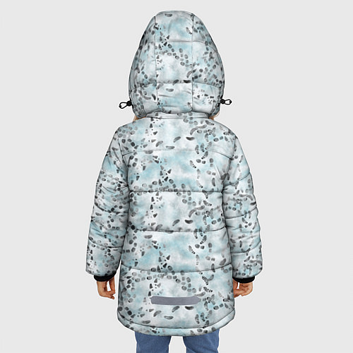Зимняя куртка для девочки Следы / 3D-Черный – фото 4