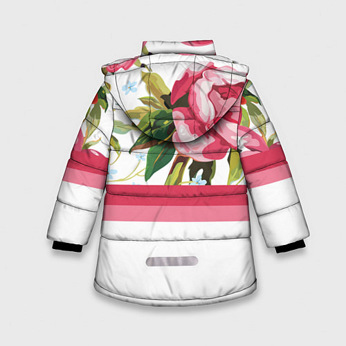 Зимняя куртка для девочки Нежные Розы / 3D-Светло-серый – фото 2
