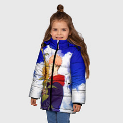 Куртка зимняя для девочки Магическая битва Подсолнухи, цвет: 3D-черный — фото 2
