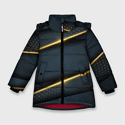 Куртка зимняя для девочки 3D luxury gold, цвет: 3D-красный