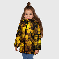 Куртка зимняя для девочки Неоновый взрыв, цвет: 3D-черный — фото 2