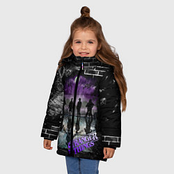Куртка зимняя для девочки Stranger Things Странные дела, цвет: 3D-черный — фото 2