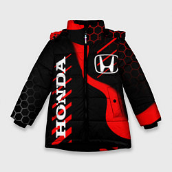 Куртка зимняя для девочки HONDA ХОНДА СПОРТ, цвет: 3D-черный