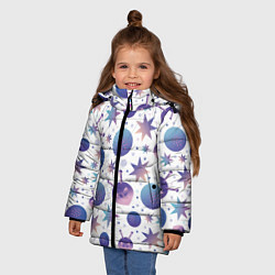 Куртка зимняя для девочки Яркая галактика, цвет: 3D-черный — фото 2