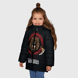 Куртка зимняя для девочки Valheim Viking Bear, цвет: 3D-черный — фото 2