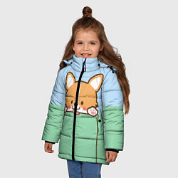 Куртка зимняя для девочки Милый Корги, цвет: 3D-красный — фото 2