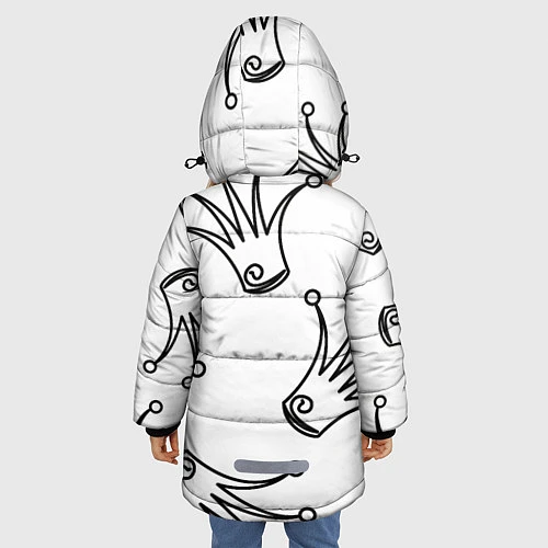 Зимняя куртка для девочки Короны / 3D-Черный – фото 4