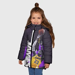 Куртка зимняя для девочки Леброн, цвет: 3D-черный — фото 2