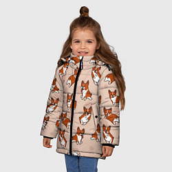 Куртка зимняя для девочки Корги Разные, цвет: 3D-черный — фото 2