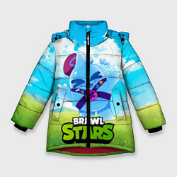 Куртка зимняя для девочки Сквик Squeak Brawl Stars, цвет: 3D-красный